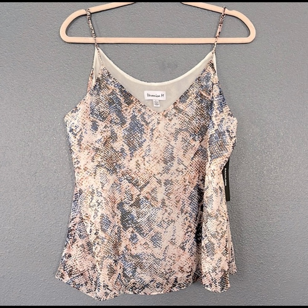 Veronica M  snake print chiffon cami tank size large